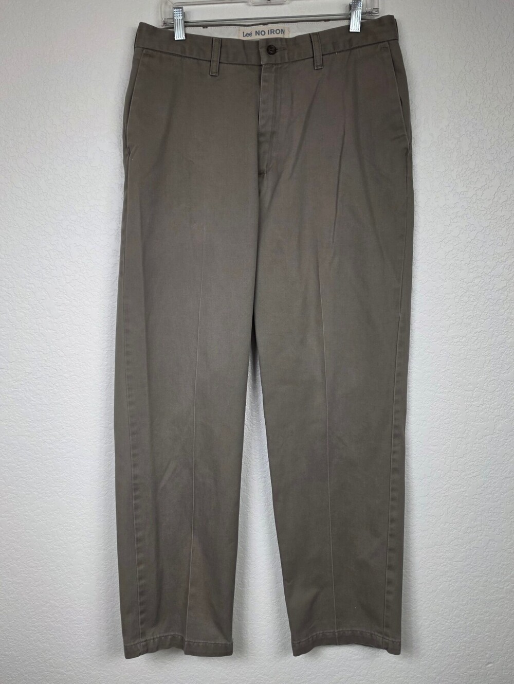 Lee No Iron Khaki Pants 34x32 100% Cotton